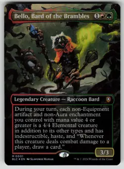 Bello, Bard of the Brambles (Borderless) Foil Commander: Bloomburrow 1 MTG NM - Image 1