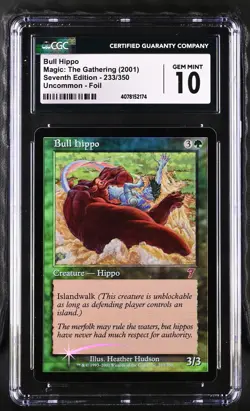BULL HIPPO 7th Edition Foil CGC 10 Gem Mint MTG [Nostalgium] - Image 1