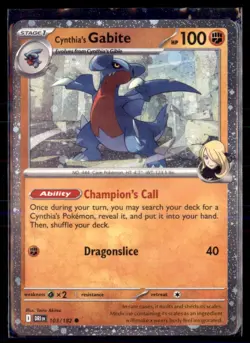 Pokemon Cynthia's Gabite 103/182 Sv10: Destined Rivals Cosmo Holo Promo - Image 1