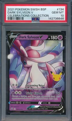 2021 Pokemon Sword & Shield Black Star Promo 134 Dark Sylveon V PSA 10 - Image 1