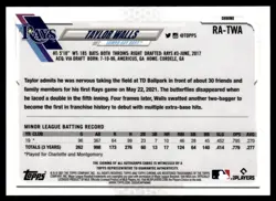 2021 Topps Chrome Update Sapphire Rookie Auto Taylor Walls #RA-TWA - Image 2