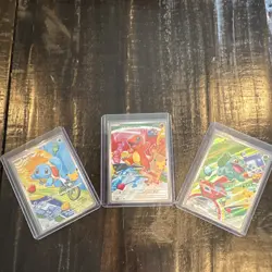 Pokemon TCG First Partner Charmander Bulbasaur Squirtle Holo Basic Card Lot (3) - Image 1