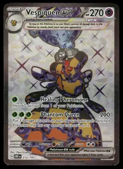Pokemon Cards Vespiquen ex 212/197 Obsidian Flames Ultra Rare NM - Image 1