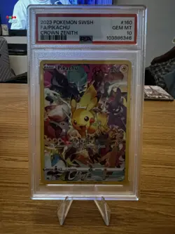 Pokemon Pikachu Holo Full Art Secret Rare Card 160/159 Crown Zenith PSA 10 - Image 2
