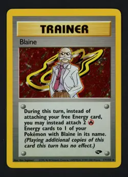 Blaine 17/132 Gym Challenge Unlimited Holofoil Holo Rare Pokemon TCG - Image 1