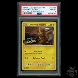 Detective Pikachu Stamped #SM190 PSA 8 Pokemon 2019 - Image 1