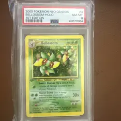 2000 Pokemon Neo Genesis Bellossom Holo Foil Rare #3 3/111 TCG 1st Edition PSA 8 - Image 1