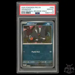 Houndour Masterball #62/131 PSA 10 Prismatic Evolutions Pokemon 2025 - Image 1