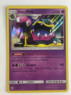Pokemon TCG SM Base set Holographic Alolan Muk 58/149 Near Mint - Image 1