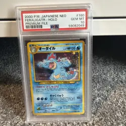 PSA 10 Pokemon 2000 Feraligatr No. 160 Holo Premium File Japanese Neo gem mint - Image 1