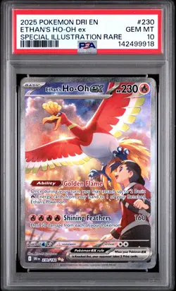 2025 POKEMON DRI EN-DESTINED RIVALS #230 ETHAN'S HO-OH EX PSA 10 - Image 1