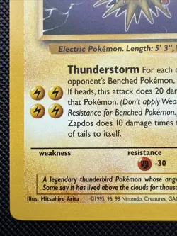 Zapdos 30/62 Rare Fossil Pokemon Unlimited NM - Image 2