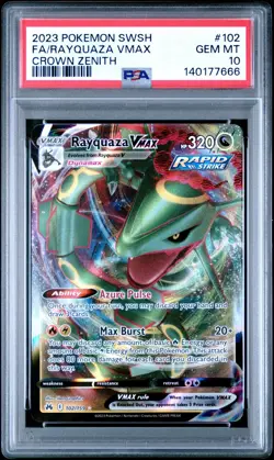 PSA 10 RAYQUAZA VMAX 102/159 FULL ART CROWN ZENITH POKEMON 😍 - Image 1