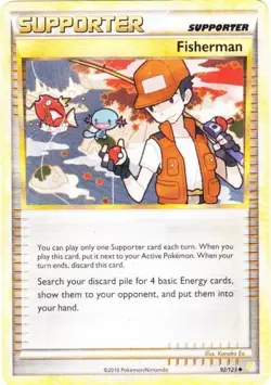 Lightly Played Fisherman - 92/123 - Uncommon Pokemon HeartGold & SoulSilver - Image 1