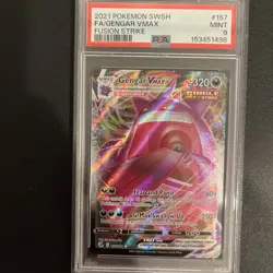 2021 Pokemon #157 SWSH Full Art FA Gengar VMAX 157/264 Fusion Strike PSA 9 - Image 1