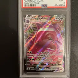 2021 Pokemon #157 SWSH Full Art FA Gengar VMAX 157/264 Fusion Strike PSA 9 - Image 3