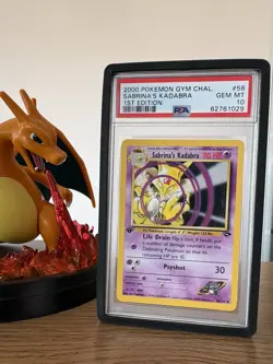 2000 Pokemon Gym Challenge Sabrinas Kadabra 58 First Edition PSA 10 - Image 1