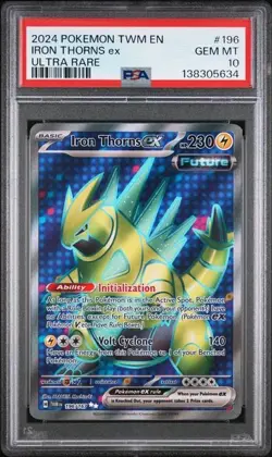 Pokemon Iron Thorns ex 196/167 Sv06 Ultra Rare Holo PSA 10 2024 - Image 1