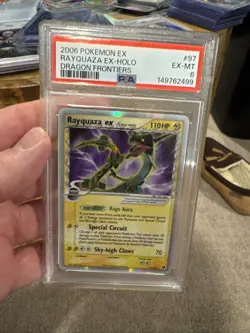 2006 POKEMON EX DRAGON FRONTIERS #97 RAYQUAZA EX-HOLO DRAGON FRONTIERS PSA #6 - Image 1