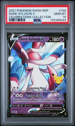 2021 POKEMON SWSH BLACK STAR PROMO CELEBRATIONS COLLECTION DARK SYLVEON V PSA 10 - Image 1