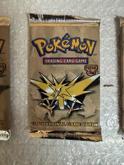 Pokemon Fossil Unlimited Booster Pack Set of 3 WOTC Factory Sealed Art-Set - Image 5