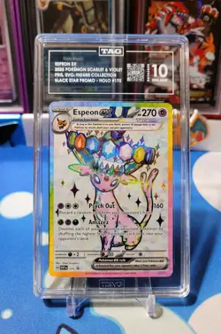 Pokemon Prismatic Evolutions Black Star Promo #175 Espeon ex TAG 10 💜 - Image 1