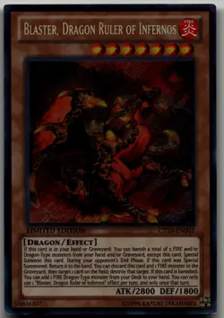Blaster, Dragon Ruler of Infernos Secret Rare 2013 Collectors Tins CT10-EN002 LP - Image 1