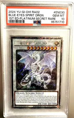 Yugioh Blue-Eyes Spirit Dragon 1ST EDITION PLATINUM SECRET RARE POP 14 - PSA 10 - Image 1