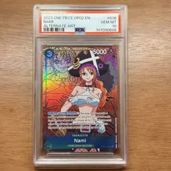 2023 ONE PIECE OP02-PARAMOUNT WAR ALTERNATE ART #036 NAMI PSA 10 - Image 1