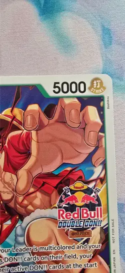 One Piece CCG Promo Monkey.D.Luffy (Red Bull Double Don!!) PRB02-005 - Image 5