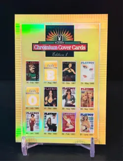 1995 Playboy Chromium Cover Cards Edition 1 Donald Trump Checklist 4 REFRACTOR - Image 3