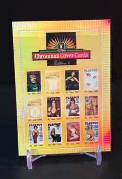 1995 Playboy Chromium Cover Cards Edition 1 Donald Trump Checklist 4 REFRACTOR - Image 4