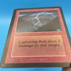 Beta Lightning Bolt MTG Beta Magic *back corner damage* - Image 5