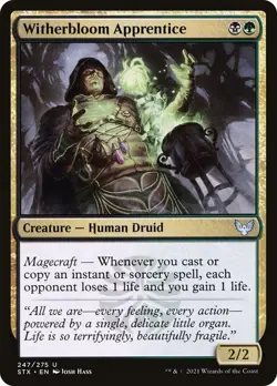 Witherbloom Apprentice 247 STX Strixhaven MTG Uncommon Human Druid Magecraft NM - Image 1