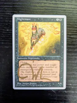 MTG FOURTH EDITION Nightmare SIGNED IN GOLD BY MELISSA BENSON - Image 1