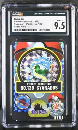 CGC 9.5 MINT+ Gyarados No. 130 Japanese Pocket Monsters Sealdass Prism VTG 1997 - Image 2