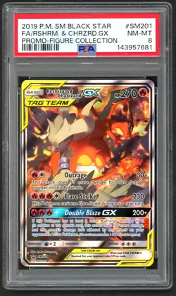 Pokemon Cards - PSA 8 Reshiram & Charizard SM201 - Black Star Promo - NM-MT PSA8 - Image 1
