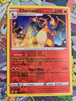Charizard 025/185 Pokemon Vivid Voltage Sword Shield Reverse Holo Rare NM EN - Image 1