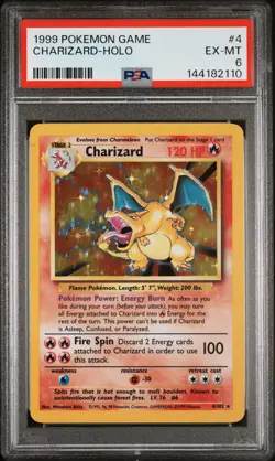 1999 POKEMON GAME #4 CHARIZARD-HOLO PSA 6 - Image 1