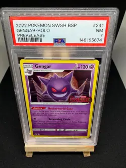 Pokemon Gengar SWSH241 - Lost Origin Pre-Release Promo - PSA 7 - Image 1
