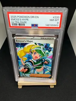 2025 POKEMON DRI EN-DESTINED RIVALS ULTRA RARE #220 EMCEE'S HYPE PSA 8 - Image 1