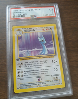 1999 Pokemon German Base Set 1st Edition Dragonir Dragonair 18/102 PSA 3 VG WOTC - Image 1