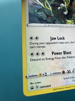 RAYQUAZA SWSH029 COSMOS SWIRL HOLO PROMO SWORD & SHIELD 2606 NM - Image 4