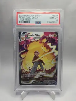 Pokemon Pikachu VMAX Lost Origin Trainer Gallery Full Art #TG17 PSA 10 Gem Mint - Image 1