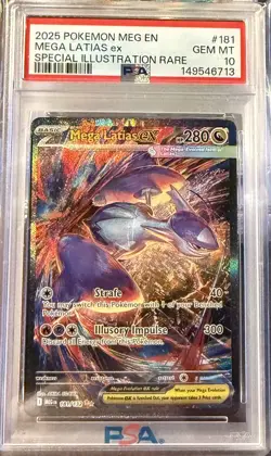 2025 POKEMON MEG EN-MEGA EVOLUTION #181 MEGA LATIAS EX PSA 10 - Image 1