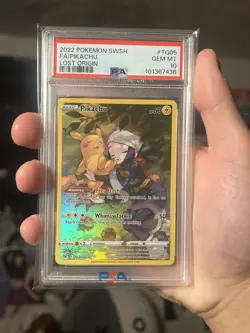 2022 POKEMON SWORD & SHIELD LOST ORIGIN #TG05 FULL ART/PIKACHU PSA 10 - Image 1