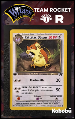 Carte Pokemon Rattatac Obscur 51/82 Edition 1 Ed 1 Team Rocket Wizards 4 - Image 1