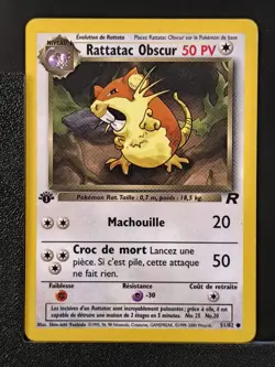 Carte Pokemon Rattatac Obscur 51/82 Edition 1 Ed 1 Team Rocket Wizards 4 - Image 2