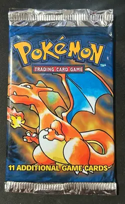 Pokemon FACTORY SEALED 1999 Base Set Unlimited Charizard Art Booster Pack. WOTC - Image 1