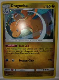 Dragonite 119/181 HD Swirls 🌀 Cosmos Holo Heavily Bleeded Error Pokemon Rare 💫 - Image 3